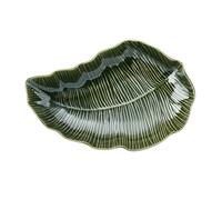 Mikasa Jardin Leaf-Shaped Stoneware Serving Dish, 31.5cm, Green - Green - Stoneware - Serving Bowl