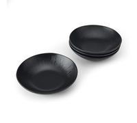 MIKASA Jardin Midnight 4-Piece Stoneware Pasta Bowl Set, Large Dinner Bowls for Entertaining, 20cm, Black | Dishwasher Safe