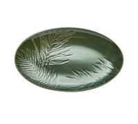 Mikasa Jardin Stoneware Oval Serving Platter, 36Cm, Green, White