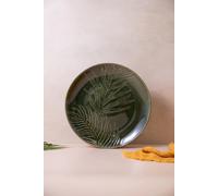 Mikasa Jardin Stoneware Round Serving Platter, 35.5cm, Green in Dark Green Mikasa Dark Green