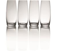 Mikasa Julie Set Of 4 500 ml Stemless Champagne Wine Clear Flute Glasses