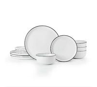 Mikasa Limestone 12 Piece Porcelain Dinner Set Black