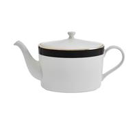 Mikasa Luxe Deco 4-Cup China Teapot, 1.1L, White - Black / White - Clay - Teapot