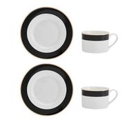 Mikasa Luxe Deco Set Of 2 200Ml Teacups & Saucers