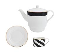 Mikasa Luxe Deco China Tea For One Set, White, White