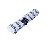 Mikasa Cotton and Linen Table Runner, White Dining Table Runner with Navy Stripe, 230 x 34cm | Natural Table Runner for Rustic Dining, Machine Washable