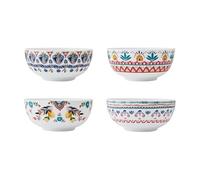 Mikasa Painted Medallion Set of 4 Bone China All Purpose Soup Cereal Bowl, 18 Ounces