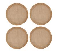 Mikasa 4pc Hessian Round Woven Placemats, Natural, 38cm, Tagged