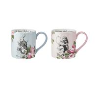 Mikasa Set of 2 Mugs Bone China 380ml in White Mikasa White
