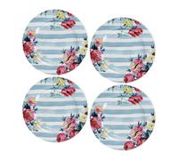 Mikasa Set of 4 Clovelly Porcelain 19cm Side Plates in Dark Blue Mikasa Dark Blue