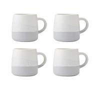 Mikasa Set of 4 Grey Reactive Glaze Stoneware Mugs in White Mikasa White