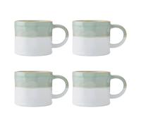 Mikasa Set of 4 Ombre Green & White Stoneware Mugs Mikasa White