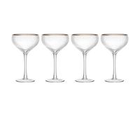 Mikasa Sorrento 4-Piece Crystal Coupe Glass Set, 350ml