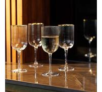 Mikasa Sorrento 4 Piece Crystal Glass White Wine Glass Set White