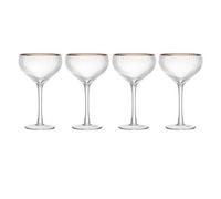 Mikasa Sorrento Ridged Crystal Set Of 4 350Ml Coupe Glasses