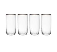 Mikasa Sorrento Ridged Crystal Highball Glasses, Set Of 4, 510Ml, White