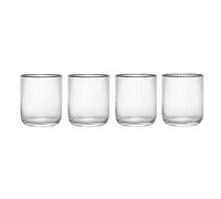 Mikasa Sorrento Ridged Crystal Tumbler Glasses, Set Of 4, 400Ml, White