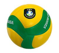 Mikasa Sports V200W CEV Champions League Volleyball, Green/yellow