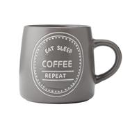 Mikasa Stoneware Mug, Eat Sleep Coffee, 400ml, Labelled in Brown Mikasa Brown