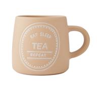 Mikasa Stoneware Mug, Eat Sleep Tea, 400ml, Labelled in Orange Mikasa Orange