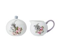 MIKASA and The V&A Sugar and Creamer Set, Bone China Sugar Bowl and Milk Jug, Alice in Wonderland Teaware, Dishwasher Safe & Gift Boxed