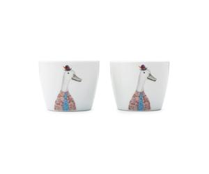 Mikasa Tipperleyhill 2pc Porcelain Egg Cup Set with Duck print, Gift Boxed 5cm - White - Porcelain - Egg Cup