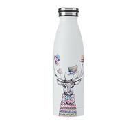 MIKASA Tipperleyhill Double-Walled Stainless Steel Bottle, 500ml Vacuum-Insulated Drinks Bottle Keeps Drinks Cold and Hot, BPA-Free Stainless Steel Hydration Bottle with Stag Print