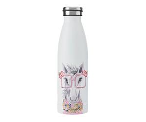 MIKASA Tipperleyhill Double-Walled Stainless Steel Bottle, 500ml Vacuum-Insulated Drinks Bottle Keeps Drinks Cold and Hot, BPA-Free Stainless Steel Hydration Bottle with Horse Print