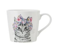 MIKASA TipperleyHill Fine China Mug, Cat Print Mug for Coffee and Tea, China Coffee Cup, 380ml, Cat Themed Collection, Ideal for Gifting