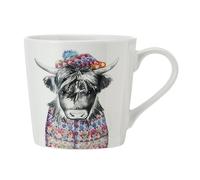 MIKASA TipperleyHill Fine China Mug, Highland Cow Print Mug for Coffee and Tea, China Coffee Cup, 380ml, Highland Cow Themed Collection, Ideal for Gifting