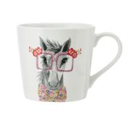 Mikasa TipperleyHill Fine China Mug, Horse Print, 380ml - White - Clay - Mug