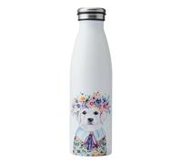 Mikasa Tipperleyhill Stainless Steel Insulated Water Bottle On-The-Go Double-Walled Hydration Bottle Keeps Drinks Hot for 12 Hrs and Cold for 18 Hrs Quirky Puppy Illustration Handwash Only, 500ml
