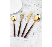 Mikasa Tortoise Shell Stainless Steel Gold Gift Boxed 16 Piece Cutlery Set Mikasa Gold