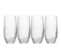 MIKASA Treviso Crystal Highball Glass, 400ml, Set of 4 Lead-Free, Clear Fine Glasses with Rippled Effect for Celebrations