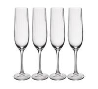 Mikasa Treviso Crystal Champagne Flute Glasses, Set Of 4, 190Ml, White