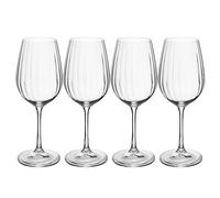 MIKASA Treviso Crystal White Wine Glasses, 350ml, Set of 4 Lead-Free, Clear Fine Glasses with Rippled Effect for Celebrations