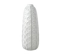 Mikasa White Embossed Dot Textured Ceramic Vase, 6.1x6.1x15.35 Inch
