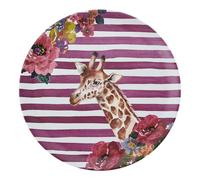 MIKASA Wild at Heart Giraffe Round Tray, 36cm Melamine Serving Tray, Lightweight and Durable Snack Dish with Animal Print