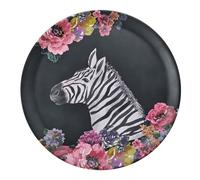 Mikasa Wild at Heart Zebra Round Tray, 36cm Melamine Serving Tray, Lightweight and Durable Snack Dish with Animal Print