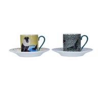 Mikasa X Sarah Arnett Set Of 2 85Ml Espresso Cups & Saucers