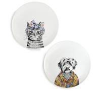 MIKASA x Tipperleyhill Side Plates, Set of 2 Cake Plates for Afternoon Tea, 21cm, Fine China, Alice in Wonderland Teaware, Dishwasher Safe & Gift Boxed