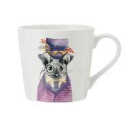 Mikasa x Tipperleyhill Mouse Print Fine China Mug, 380ml - White - Clay - Mug