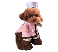 Mikayoo Pet Dog Cat Halloween Costume Doctor Nurse Costume Dog Jeans Clothes Cat Funny Apperal Outfit Uniform(Nurse,M)