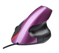 Mikayoo Wired Vertical Mouse, Ergonomic Vertical Mouse Optical USB Wired Mouse with 5 Programmable Buttons for Computer, Laptop (Purple)