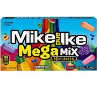 Mike and Ike Mega Mix - 141g Theatre Box (1), 10 Flavors of Chewy Assorted Fruit Candies, Irresistible Variety for Sweet Delights Sold by Swiss+