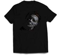 Mike Myers Mask Unisex - T-Shirt - Halloween Horror Thriller Film Movie Scary Cinema (XL, Black)