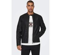 Only & Sons - Mike PU Racer Black - Leather Jacket - black - M - 100% Polyester M