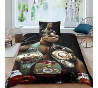 Mike Tyson 3D Duvet Cover with Pillowcases Bedding Set, Quilt Cover Set with Zipper Soft Comfortable Microfiber Single（135x200cm）