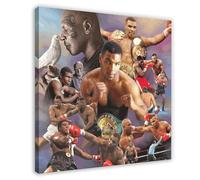 Mike Tyson Poster Boxing Poster 55 Canvas Poster Wall Art Decor Print Picture Paintings for Living Room Bedroom Decoration Frame-style 12x12inch(30x30cm)
