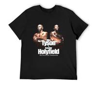 Mike Tyson Vs Evander Holyfield Retro Style Boxing Men's T-Shirt Black Graphic Unisex Tee Shirt XL